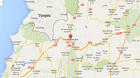 Camino a la estratégica ciudad de Yisr al Shugur